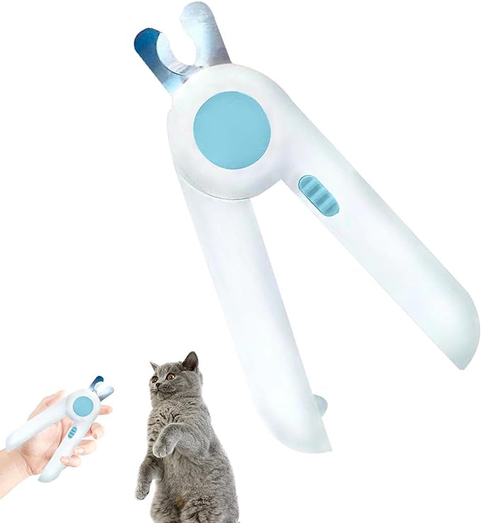 LED Pet Nail Trimmer, Small Animal Nail Care Clipper Tool, Anti-Splash Professional Pet Nail Grooming Trimmer Tool for Hamster Dog Rabbit